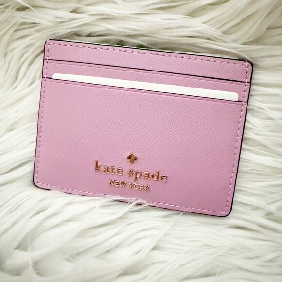 KATE SPADE | NWT Wallet Card Envelope Madison Saffiano Leather Berry Crea Orchid - Picture 2 of 6